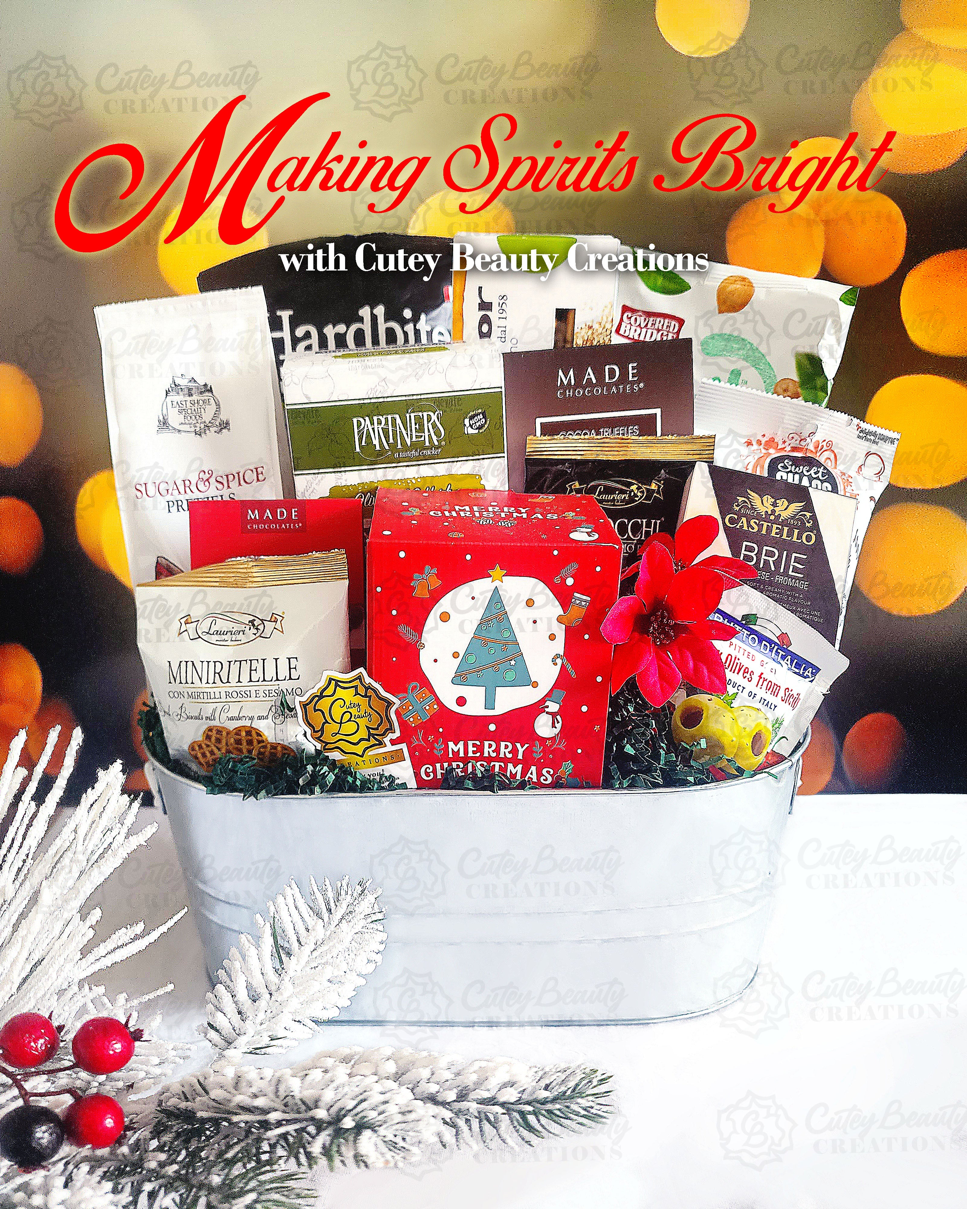 'Making Spirits Bright' Gourmet Gift Basket