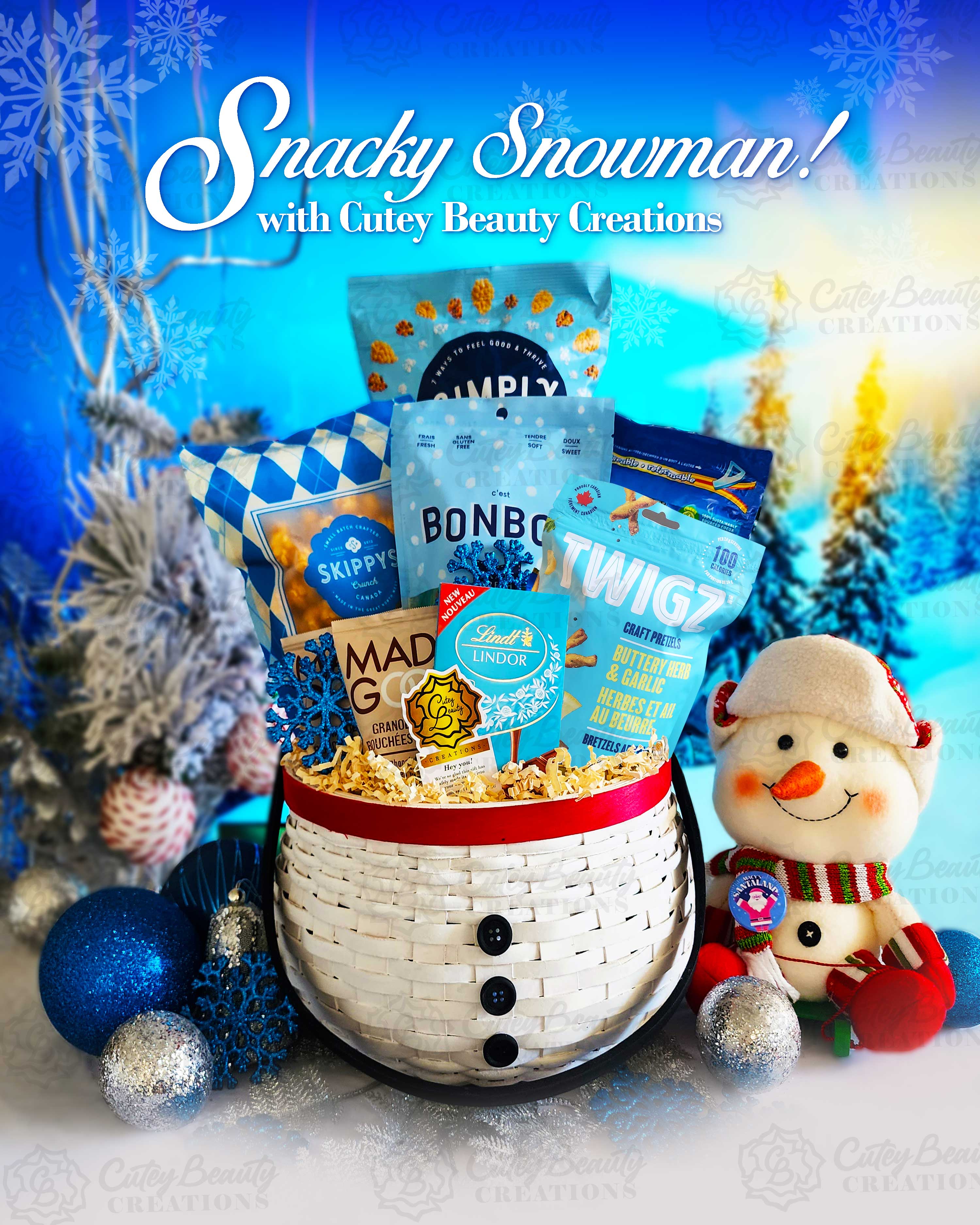 'Snacky Snowman' Gift Basket